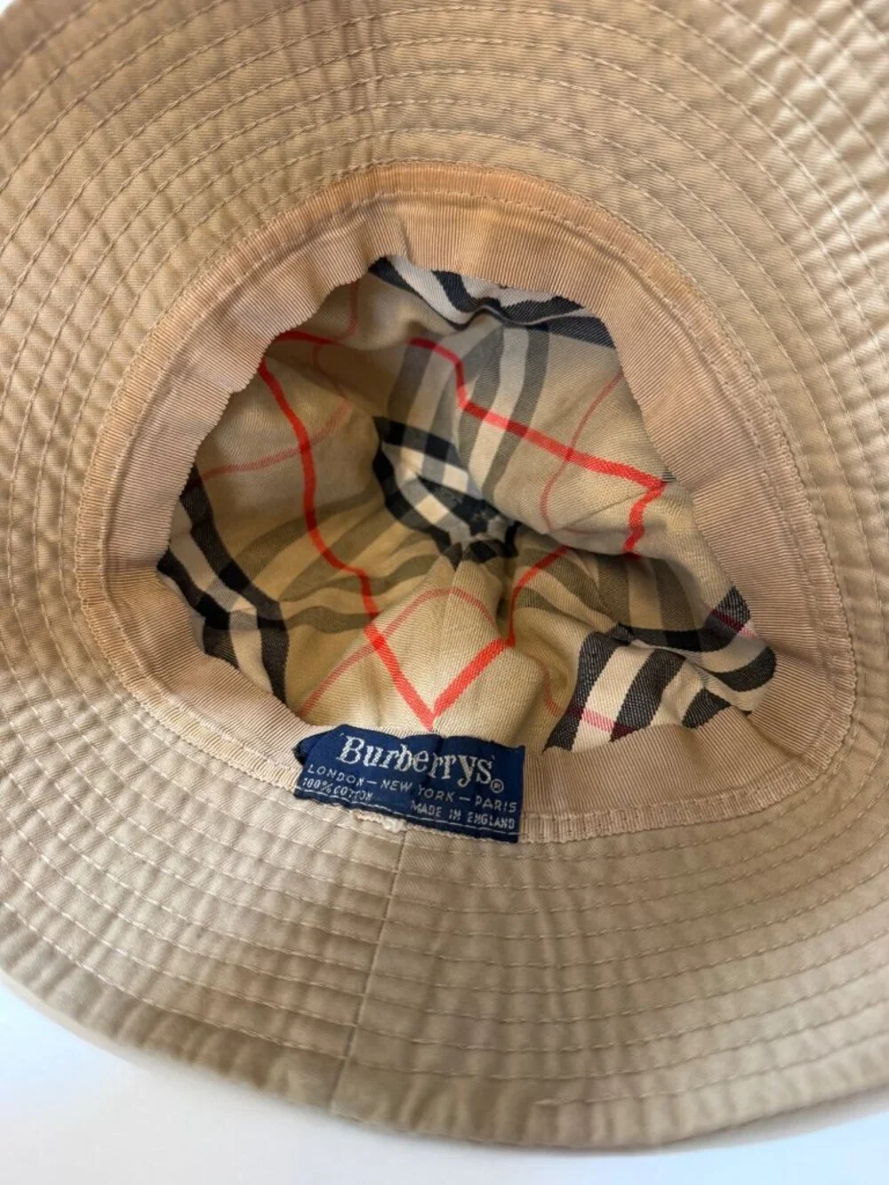 Burberrys Kids Nova Check Bucket Hat Beige 20